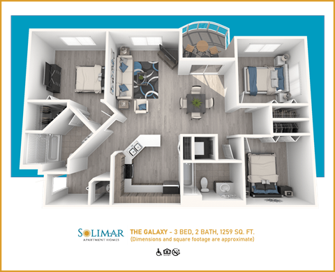 The Galaxy - Solimar 3B2B 1259 sqft